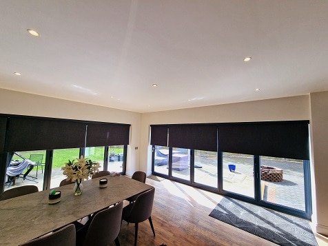 cassette roller blinds over bi fold patio doors