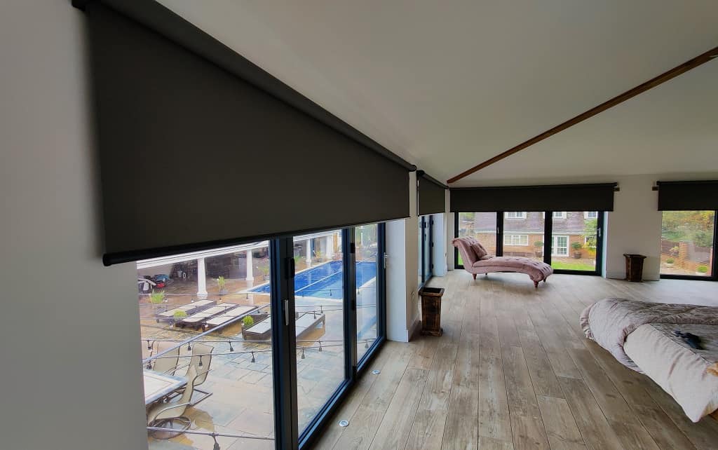 Burrige botley Southampton roller blinds over doors.